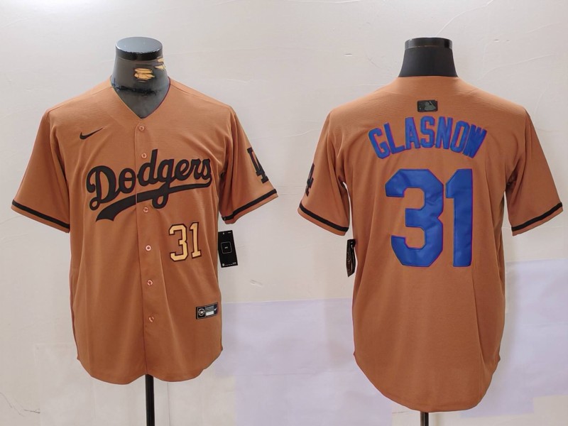 Men Los Angeles Dodgers #31 Glasnow army green joint name 2024 Nike MLB Jersey style 5->los angeles dodgers->MLB Jersey